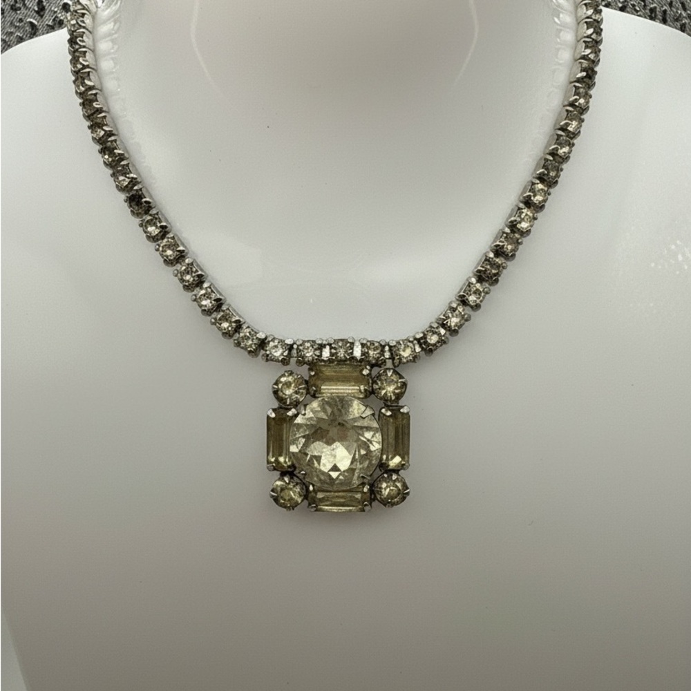Signed Kramer rhinestone necklace Vintage - Picture 6 of 6